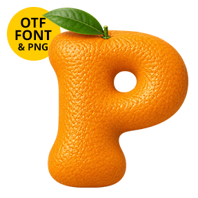 orange font letter P