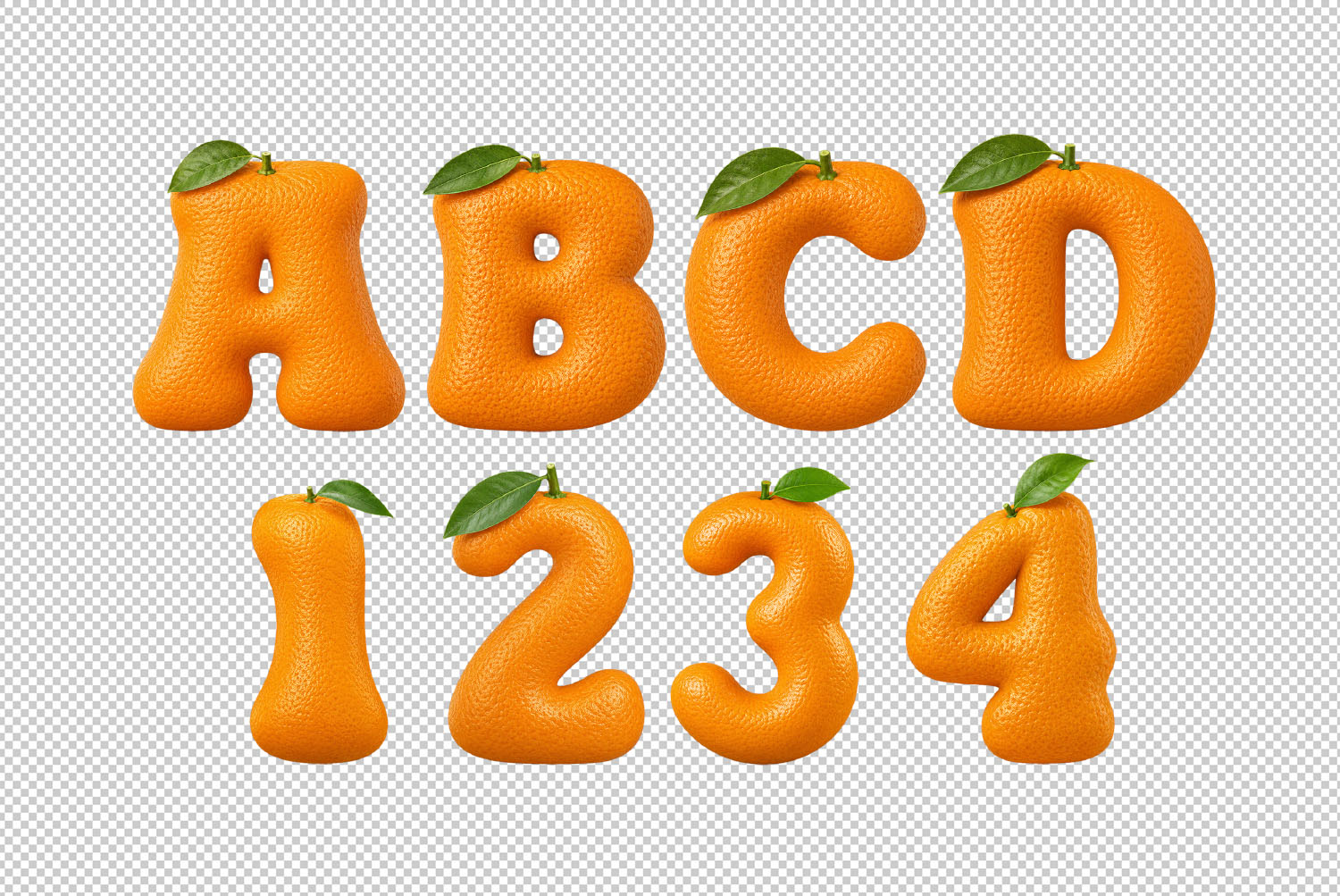 Orange Font Letters and Numbers Closeup orange font transparent PNG letters and numbers