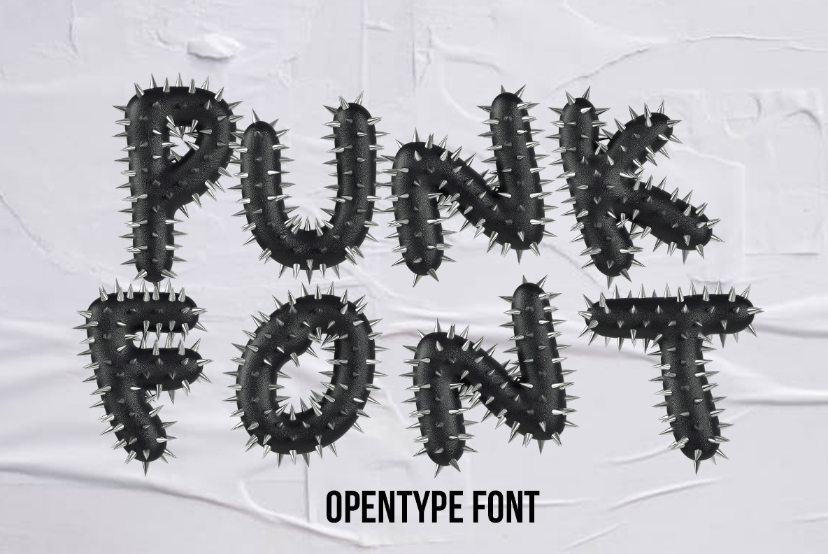 Cover of the Punk Font Rock. OpenType Typeface Made By Handmade Font