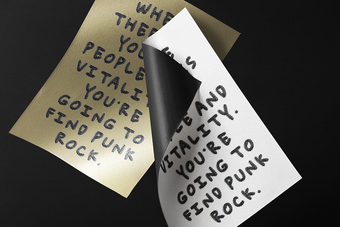Two posters with Punk Font. Rock OpenType Typeface Made By Handmade Font
