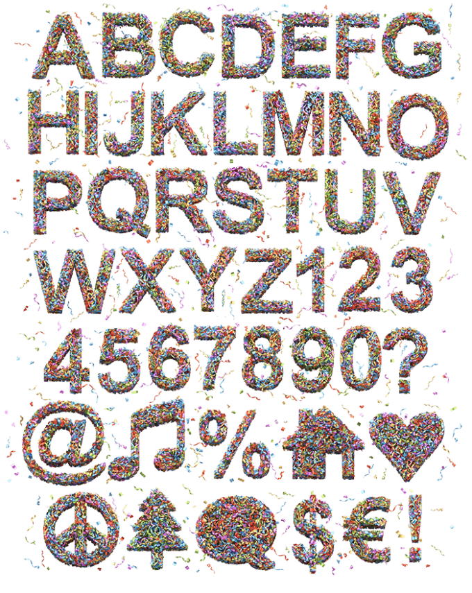 Color Confetti Font Handmadefont