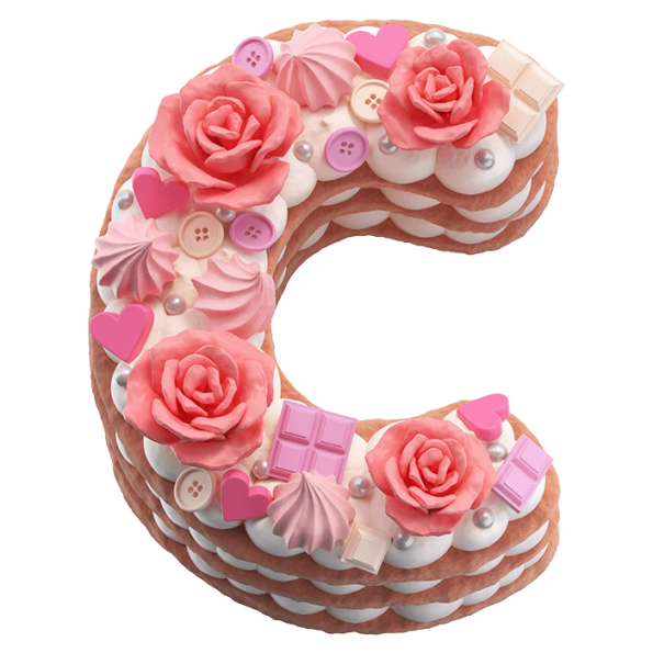 Cake rose Font Handmadefont
