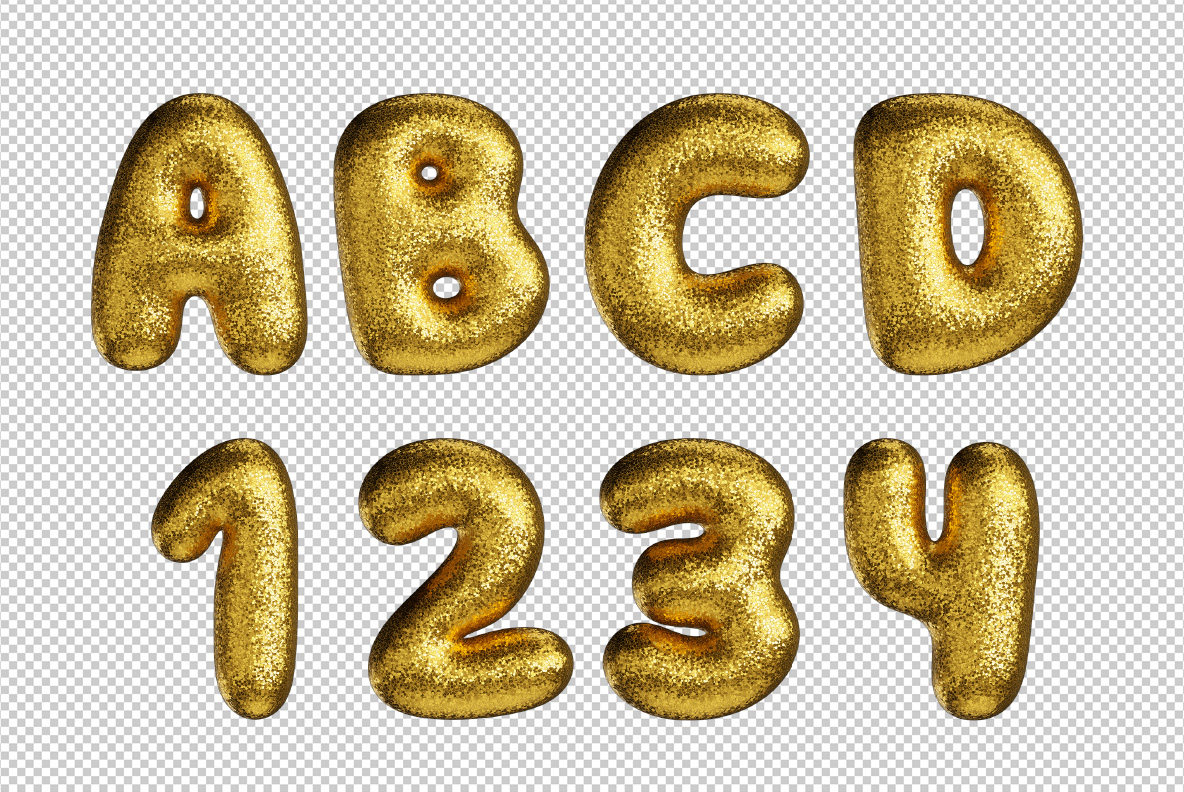 Photoshop test of the Balloon Glitter Font. Fun OpenType Typeface Made By Handmade Font