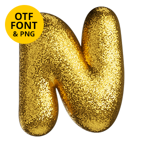 Balloon Glitter Font. Fun OpenType Typeface Made By Handmade Font