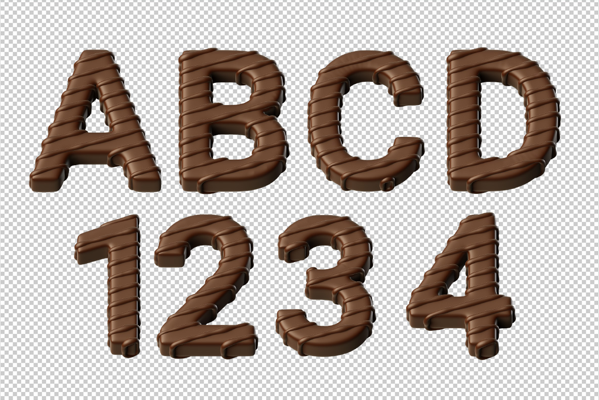 Photoshop test of the Chocolate OpenType Alphabet Made By Handmadefont.com