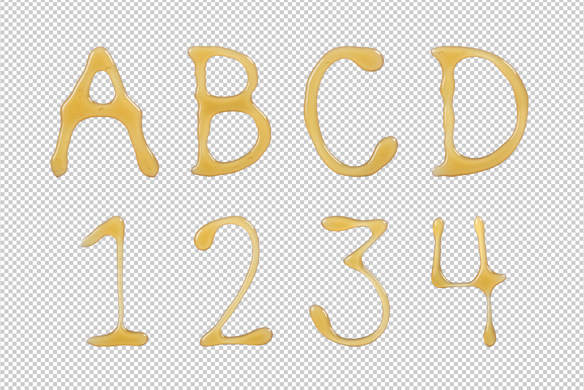 Photoshop test with Honey Font. Sweet OpenType Typeface Made By Handmade Font