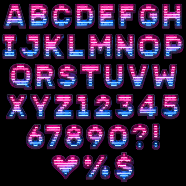 Ultraviolet Light alphabet - Handmadefont
