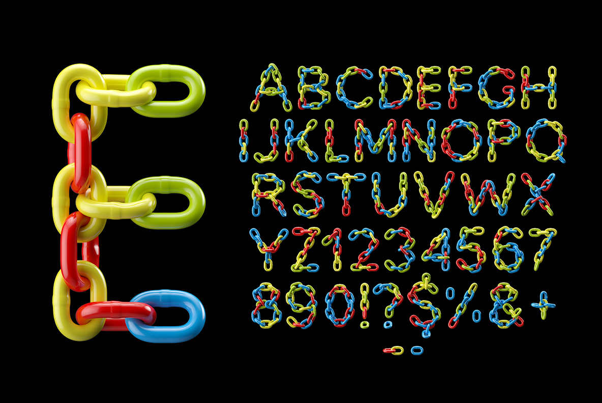 Color Chain Alphabet Made By Handmadefont.com