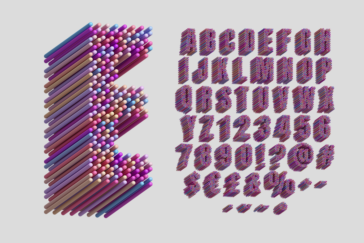 Color Tubes Alphabet Made By Handmadefont.com