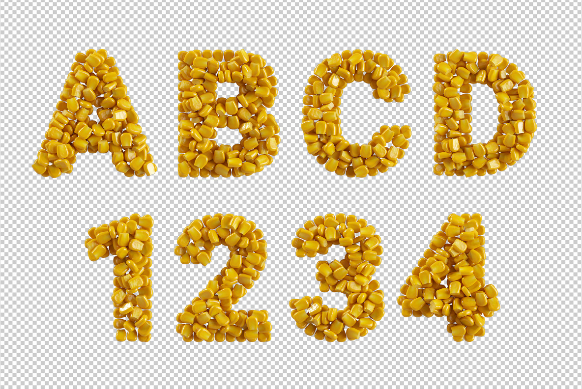 Photoshop test of the Corn Conserve Alphabet Made By HandmadeFont