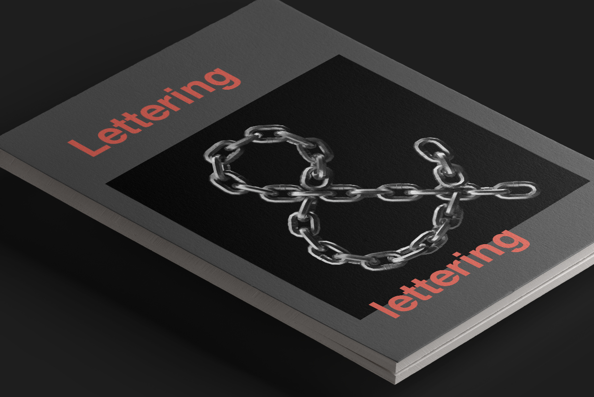 Silver Chain Font poster Silver Chain Font lettering on a green and yellow poster