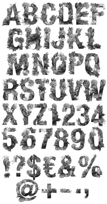 Wacomka Flowers Font Alphabet