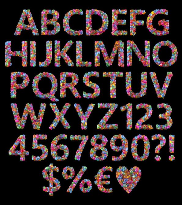 Gems Lettering Gems Font - Sweet PNG letter set | Handmadefont.com