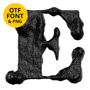 Black Stone Opentype Font Letter E