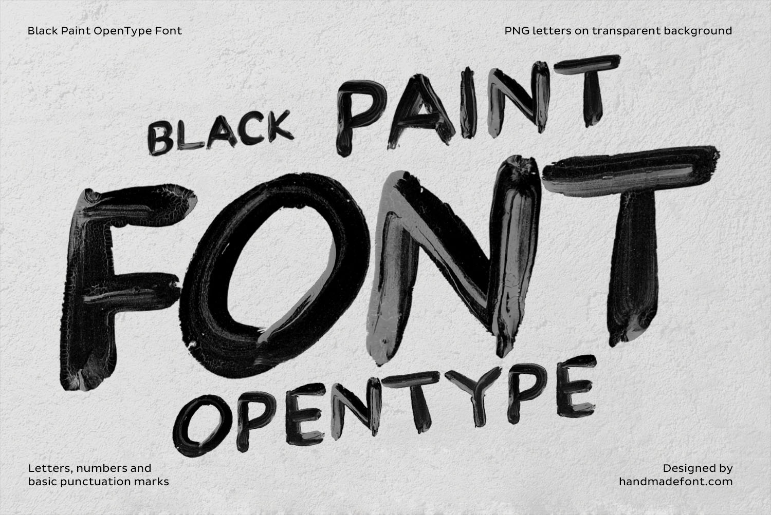 Black Paint Font cover image Cover image with the Black Paint Font name painted in thick strokes