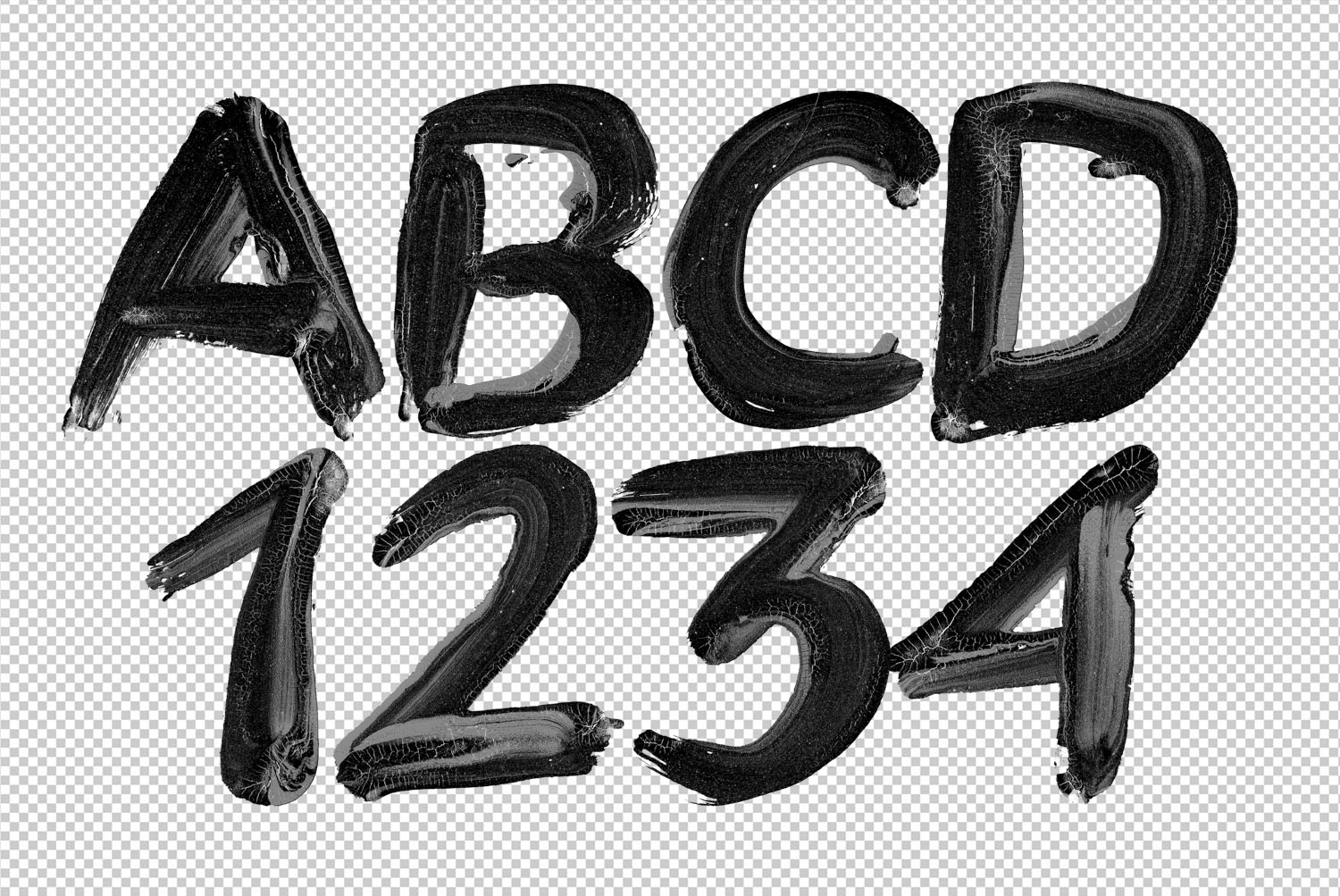 PNG letters of the Black Paint Font Transparent PNG letters and digits of the Black Paint Font
