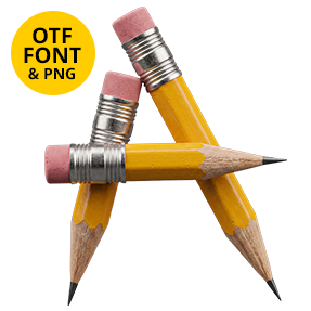Pencil font letter A