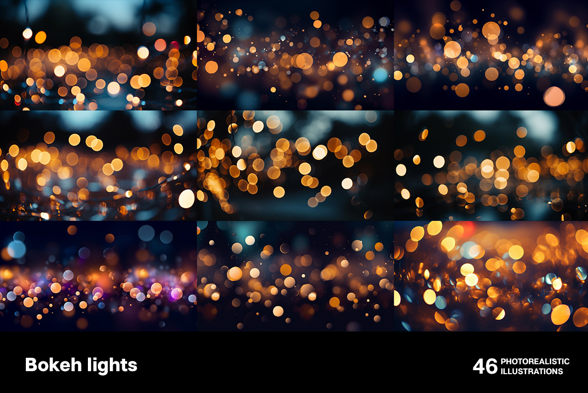 Bokeh lights premium images. Night flares. Dreamy cinematic atmosphere