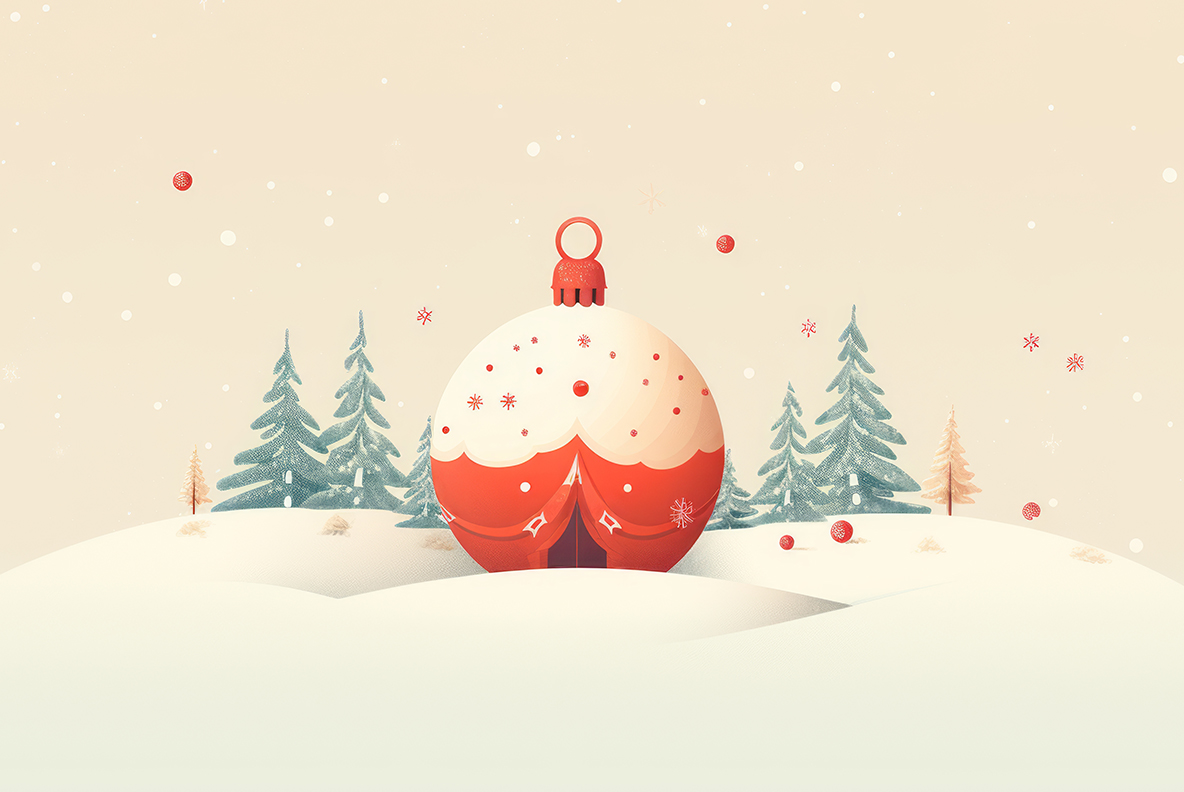Christmas images. Christmas illustration in a minimalist style.