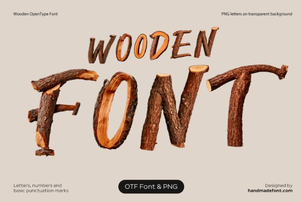 Wooden Font - Hardwood alphabet | Handmadefont.com