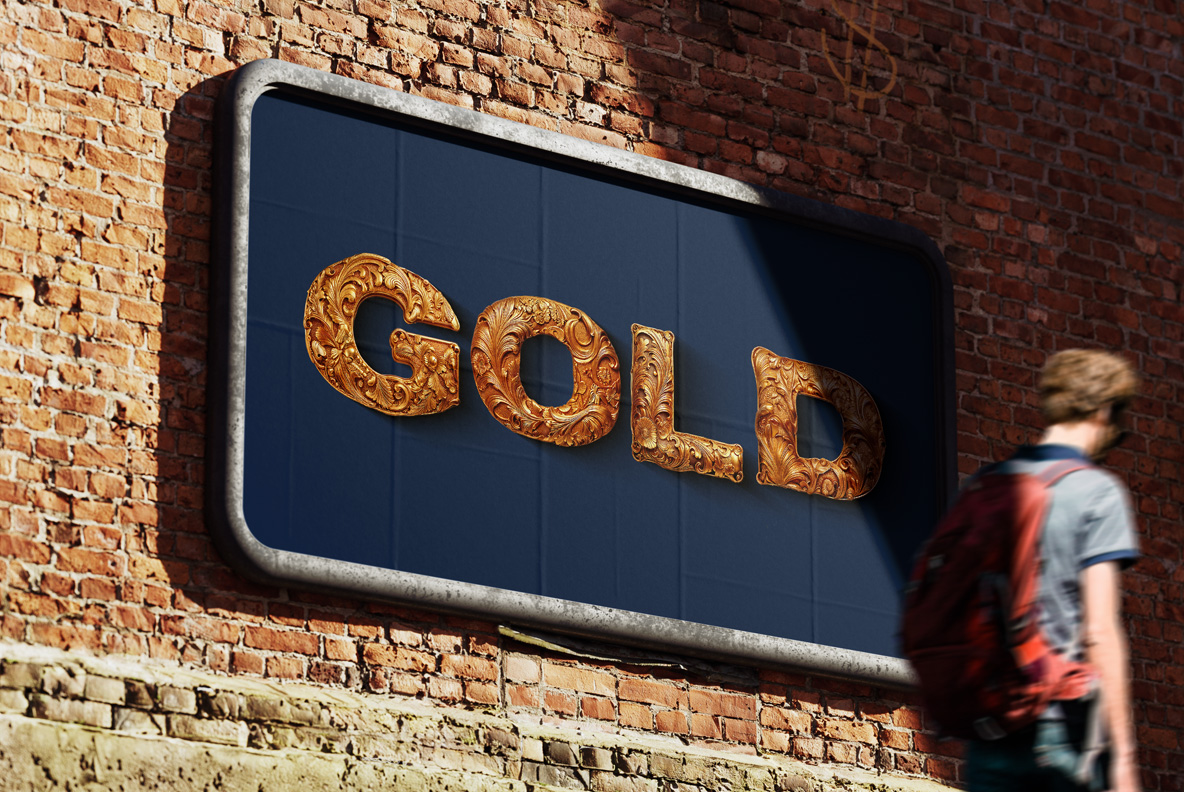 Gold Baroque Alphabet