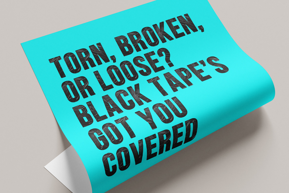 Black duct tape alphabet