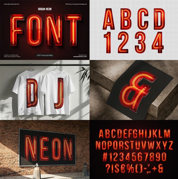 Neon Rider Font Urban Neon Font - Glow Alphabet | Handmadefont.com