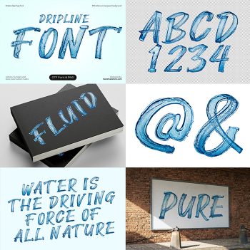 water splash alphabet