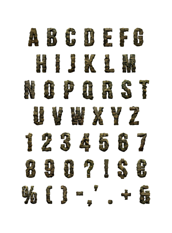 Camouflage Font - Military Alphabet | Handmadefont.com