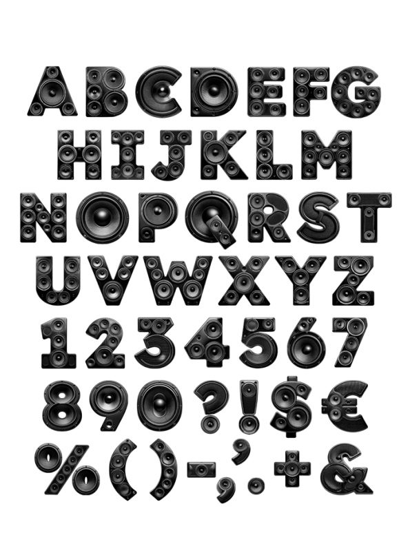 Sound Speakers Font - Audio System Alphabet | Handmadefont.com