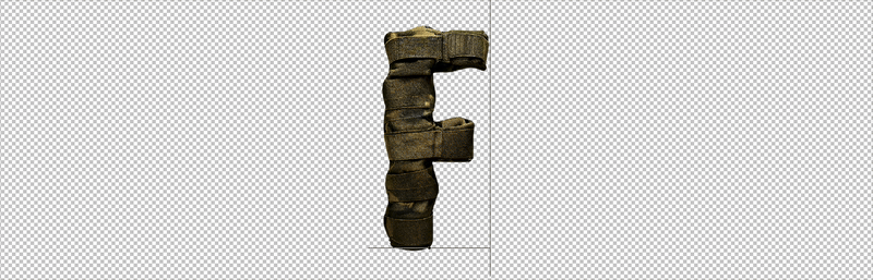 Alphabet made from military camouflage fabric. Army-style typography. A theme of war and soldiers