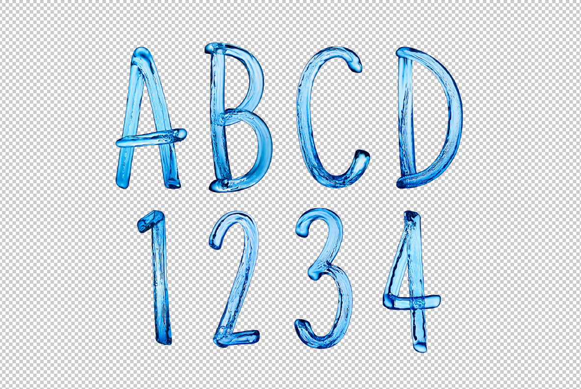 water splash alphabet