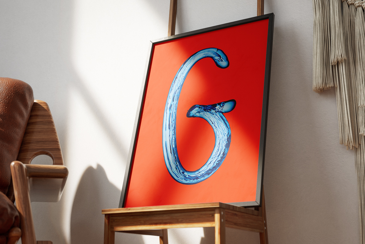 water splash alphabet