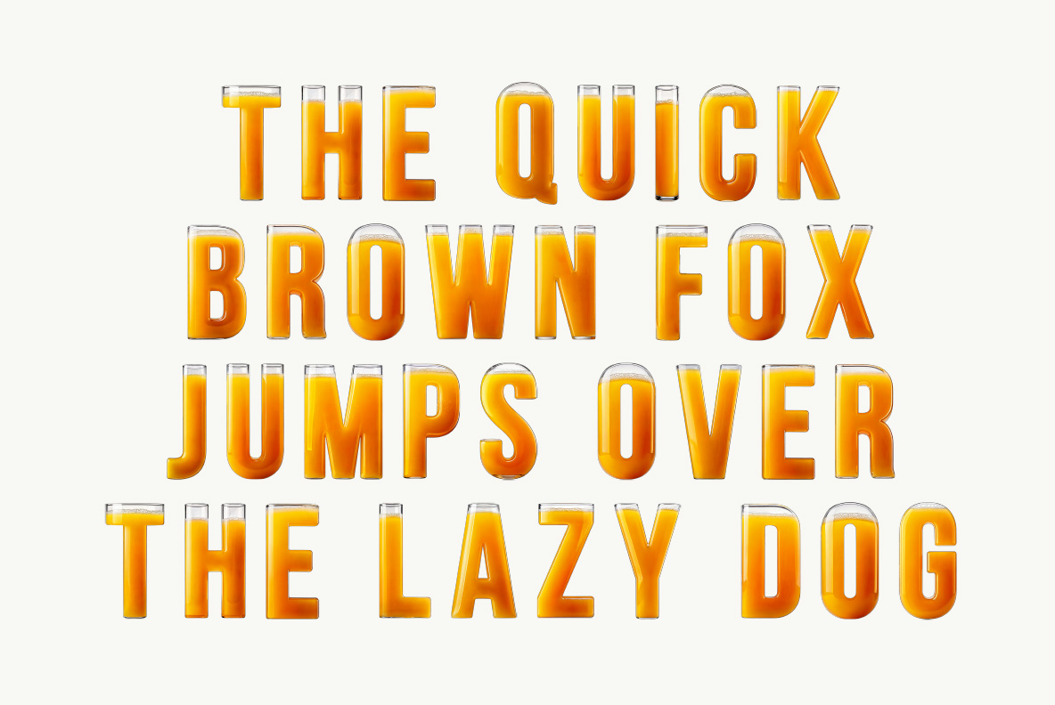 Orange Juice in Glass Alphabet