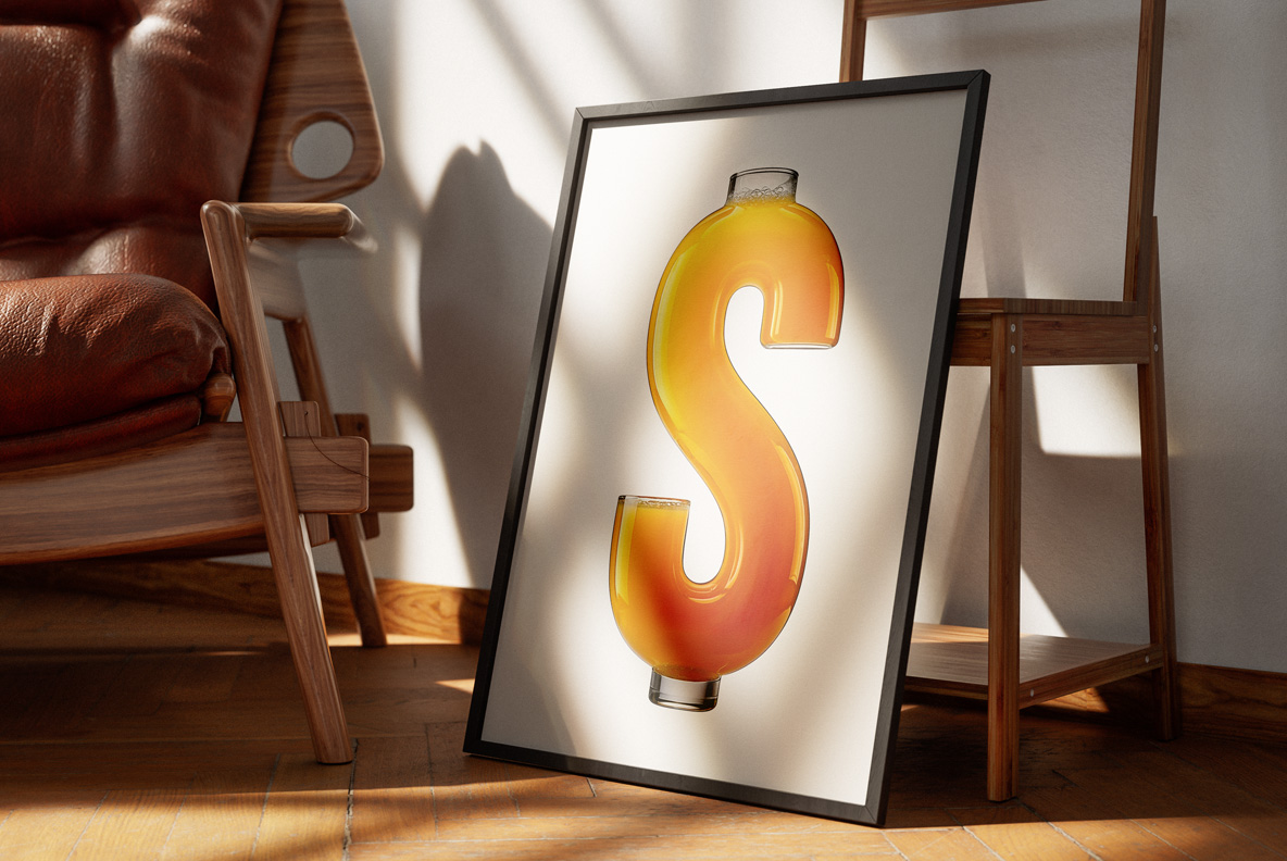 Orange Juice in Glass Alphabet