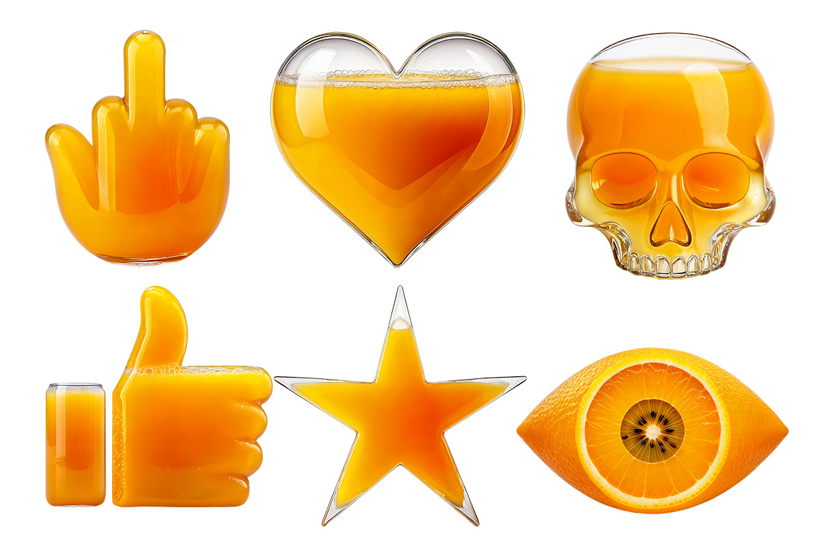 Orange Juice in Glass Alphabet