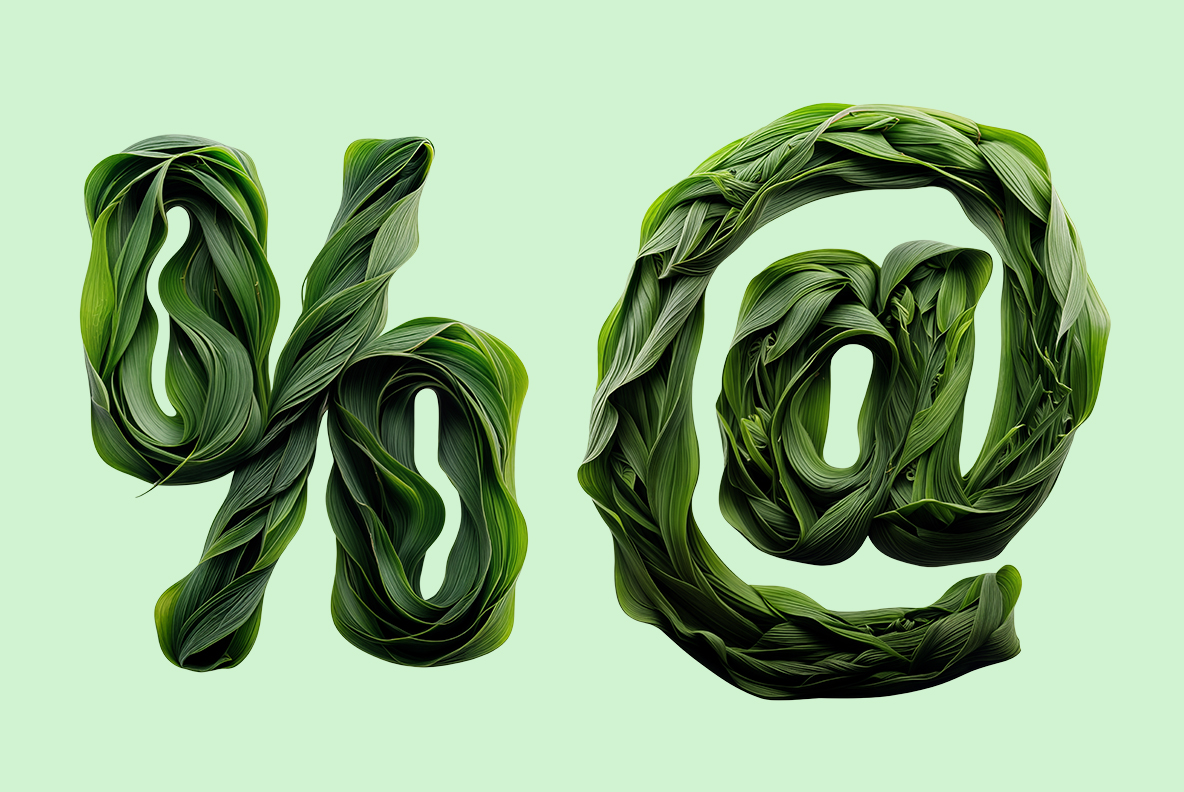 Green leaves alphabet