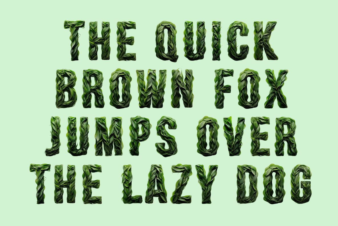 Green leaves alphabet