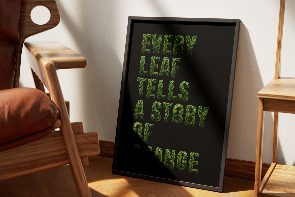 Green leaves alphabet