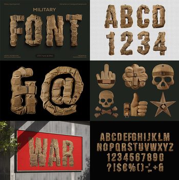 Militaire camouflage alphabet