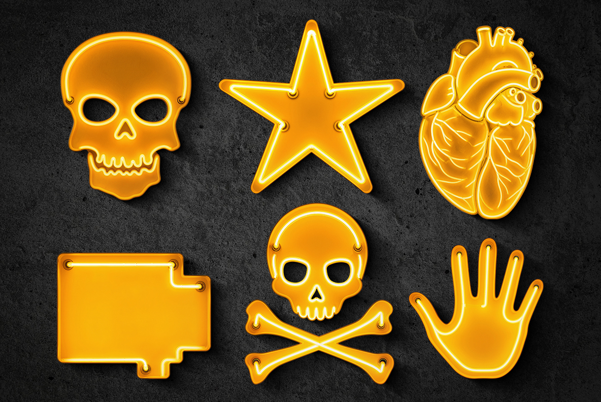 Yellow Neon Alphabet