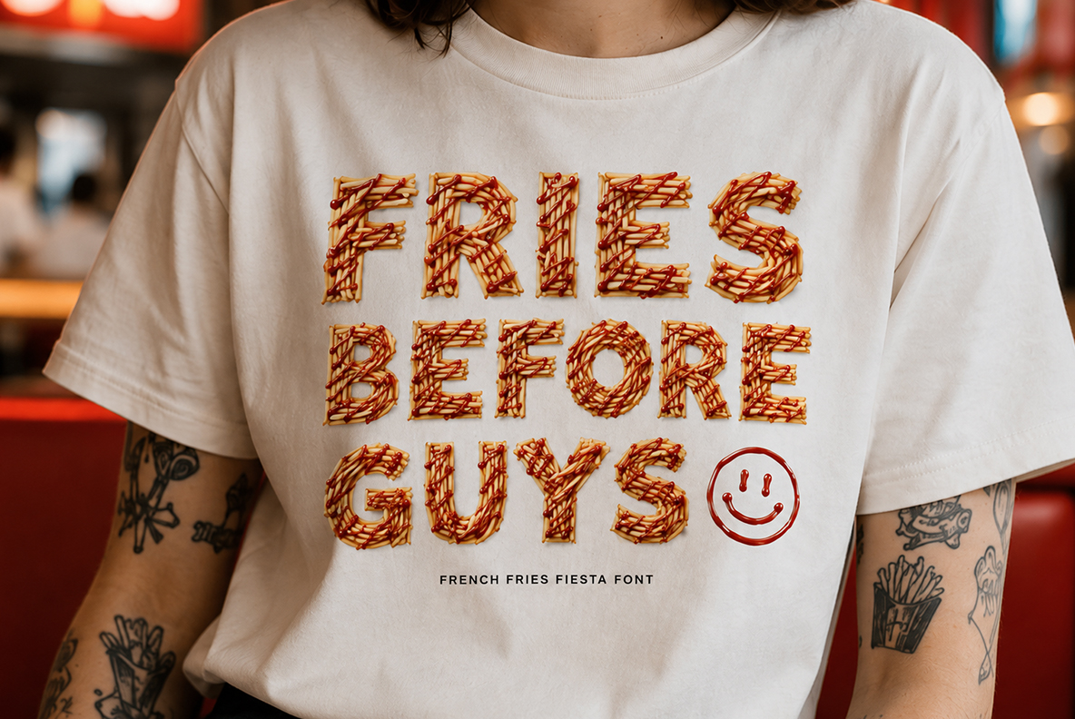 French Fries Fiesta Font French Fries Alphabet
