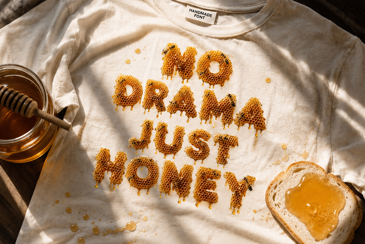 Honeycombs Font made by handmadefont Honey Alphabet