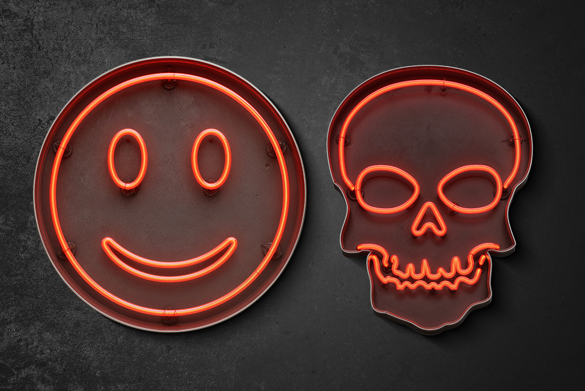 Neon Light Font Retro Red Neon Signs Alphabet