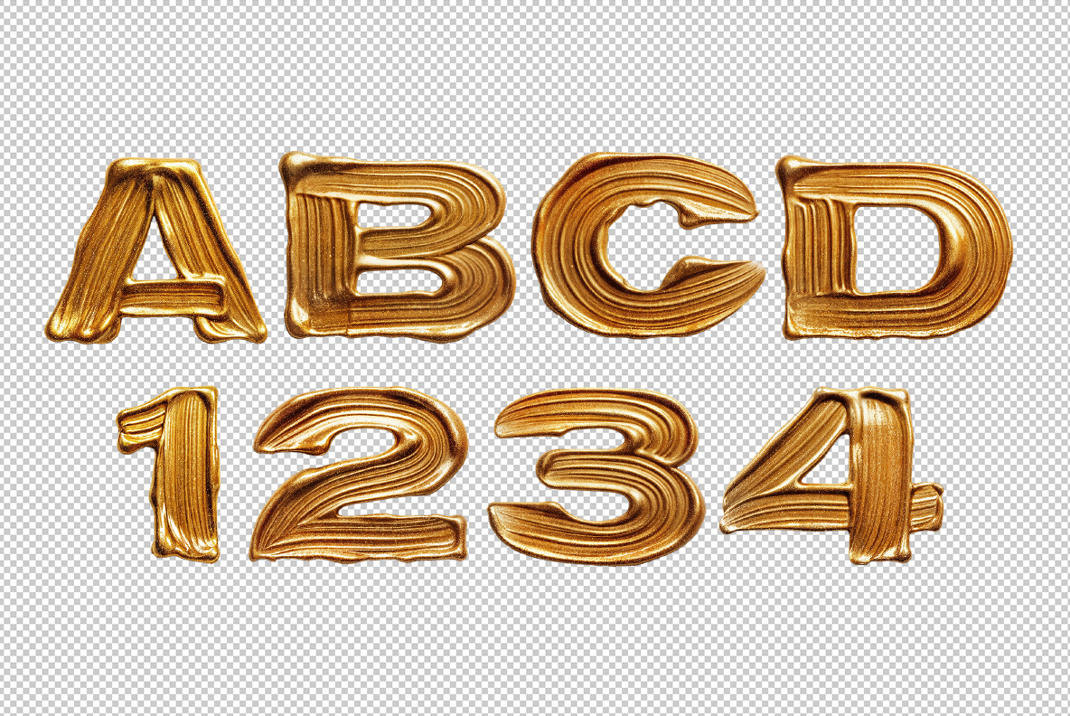 Golden Flow Font Golden Alphabet