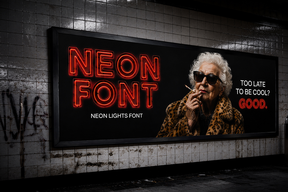 Neon Light Font Retro Red Neon Signs Alphabet