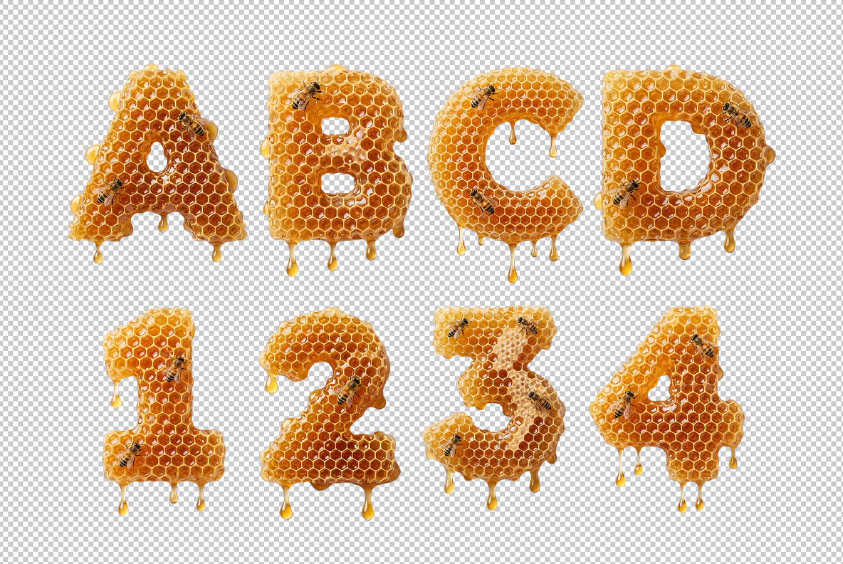 Honeycombs Font made by handmadefont Honey Alphabet