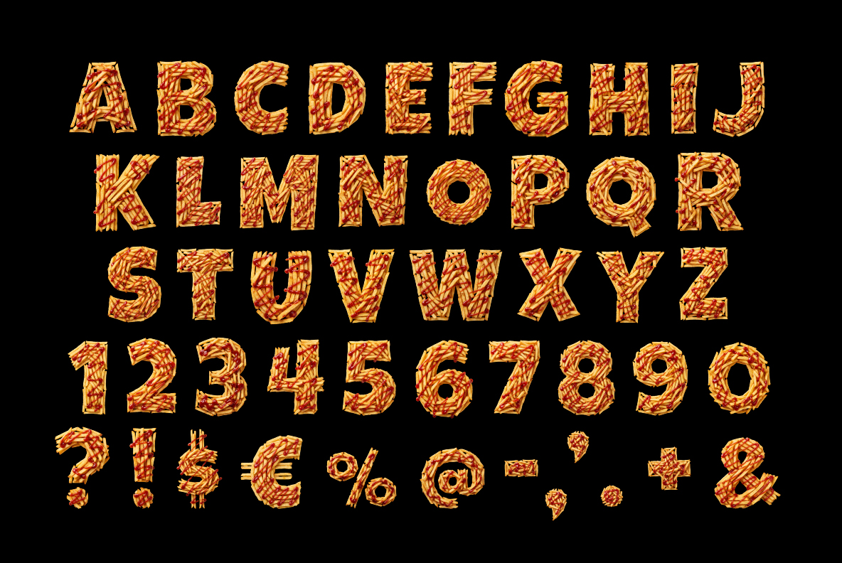 French Fries Fiesta Font French Fries Alphabet