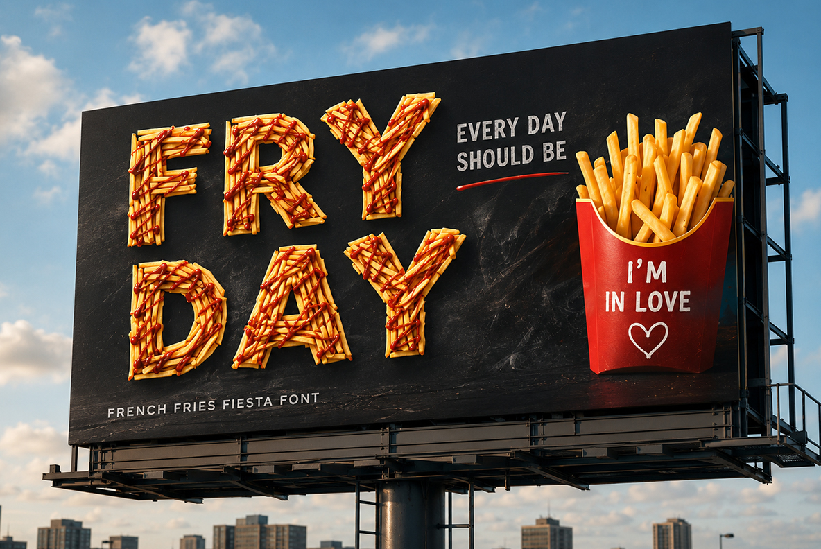 French Fries Fiesta Font French Fries Alphabet