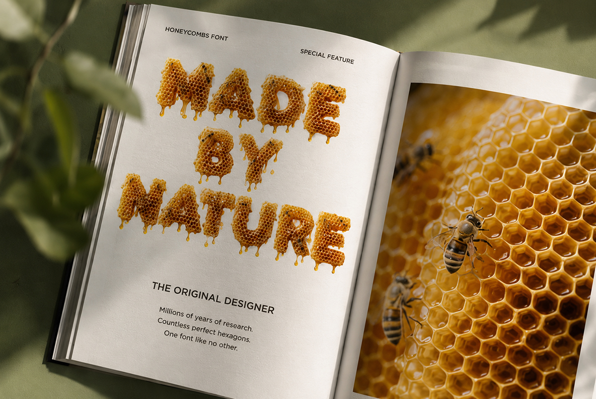 Honeycombs Font made by handmadefont Honey Alphabet